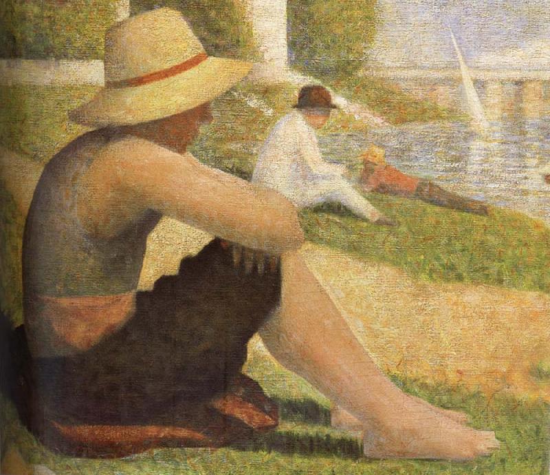 Georges Seurat The Boy Wearing hat on the ground